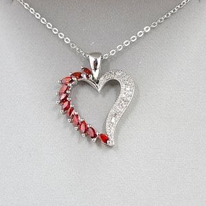 Sterling Silver Crimson Heart Necklace